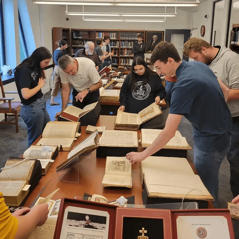Students Studying Old Manuscripts