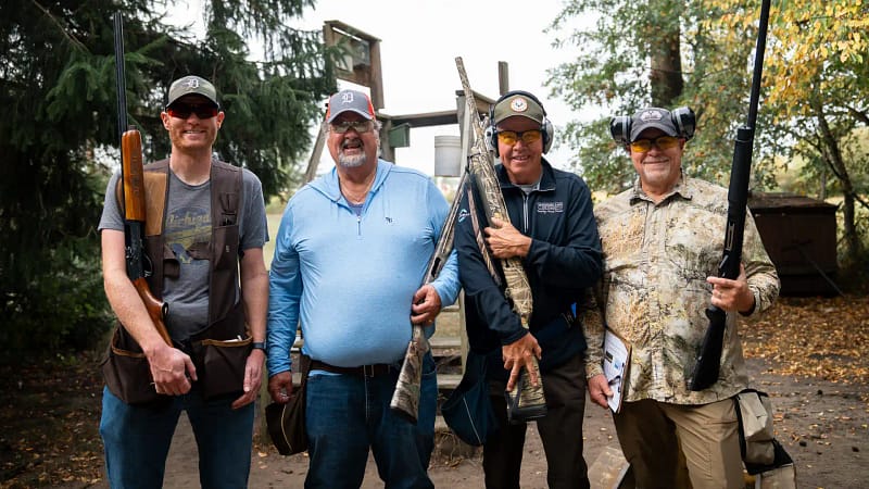A group at the Sporting Clay Shoot event